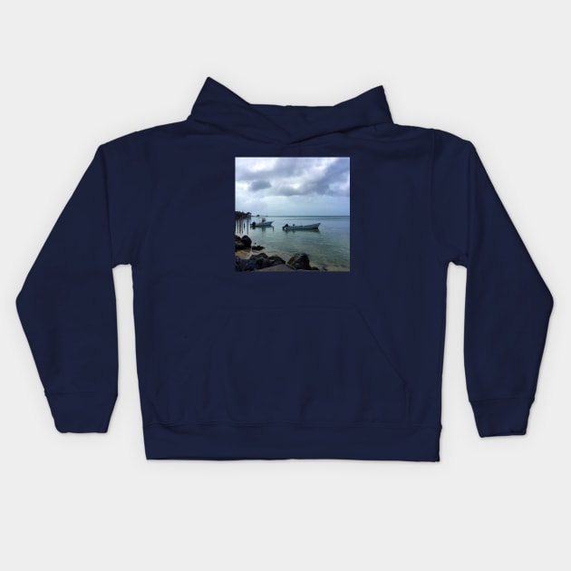 Cloudy Boating Day Kids Hoodie by KarenZukArt